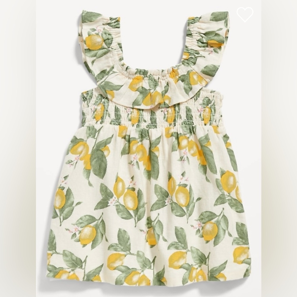 Linen Blend Lemon Print Dress 🍋